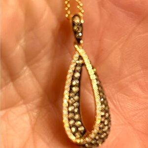 14K rose gold with white and chocolate diamond, Effy brand necklace